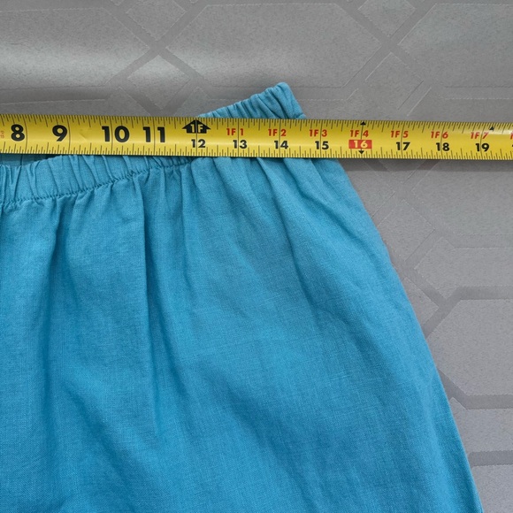 Flax Blue Linen Elastic Waist Wide Leg Pants Size Medium - Picture 6 of 8